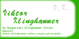 viktor klinghammer business card